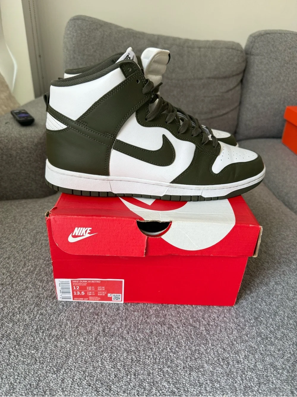 Nike Dunk Hi Retro White/Cargo Khaki